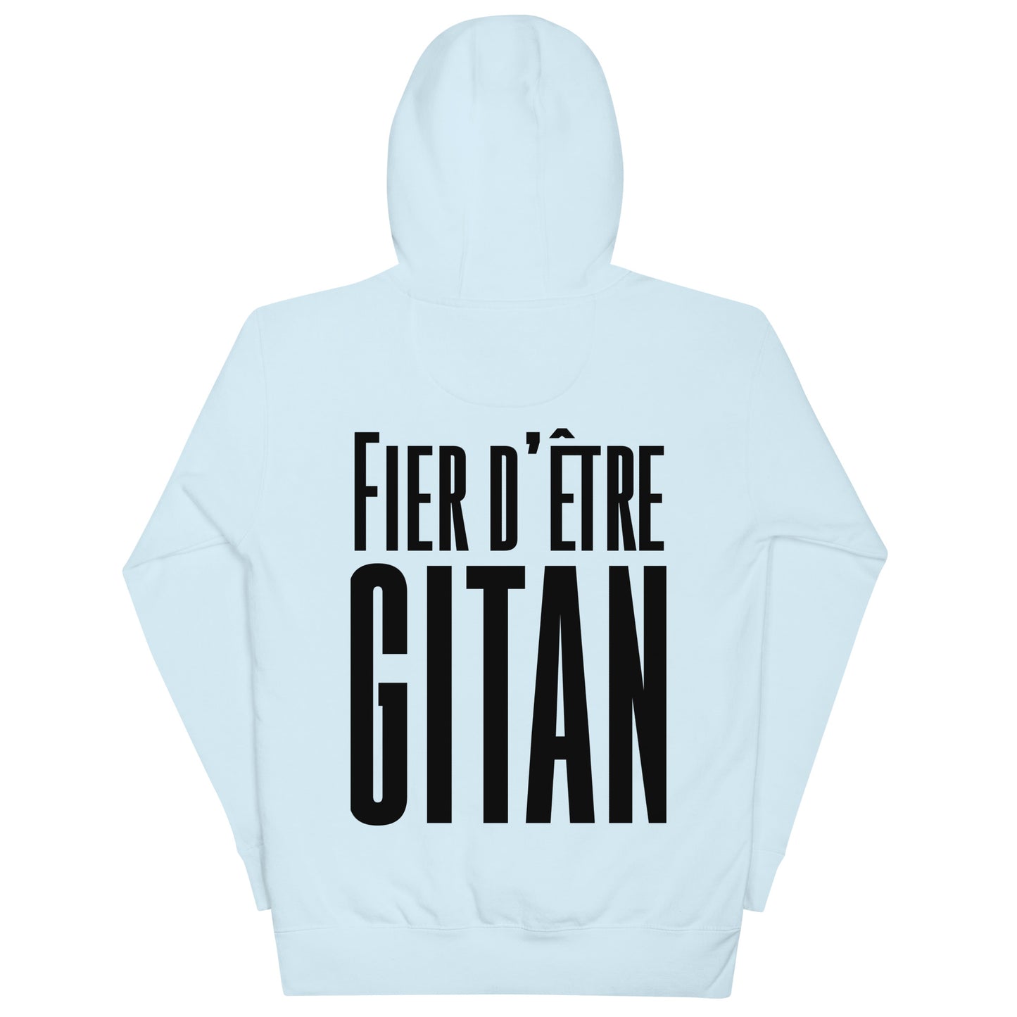 Sweat à Capuche fier d’être gitan beu ciel 2