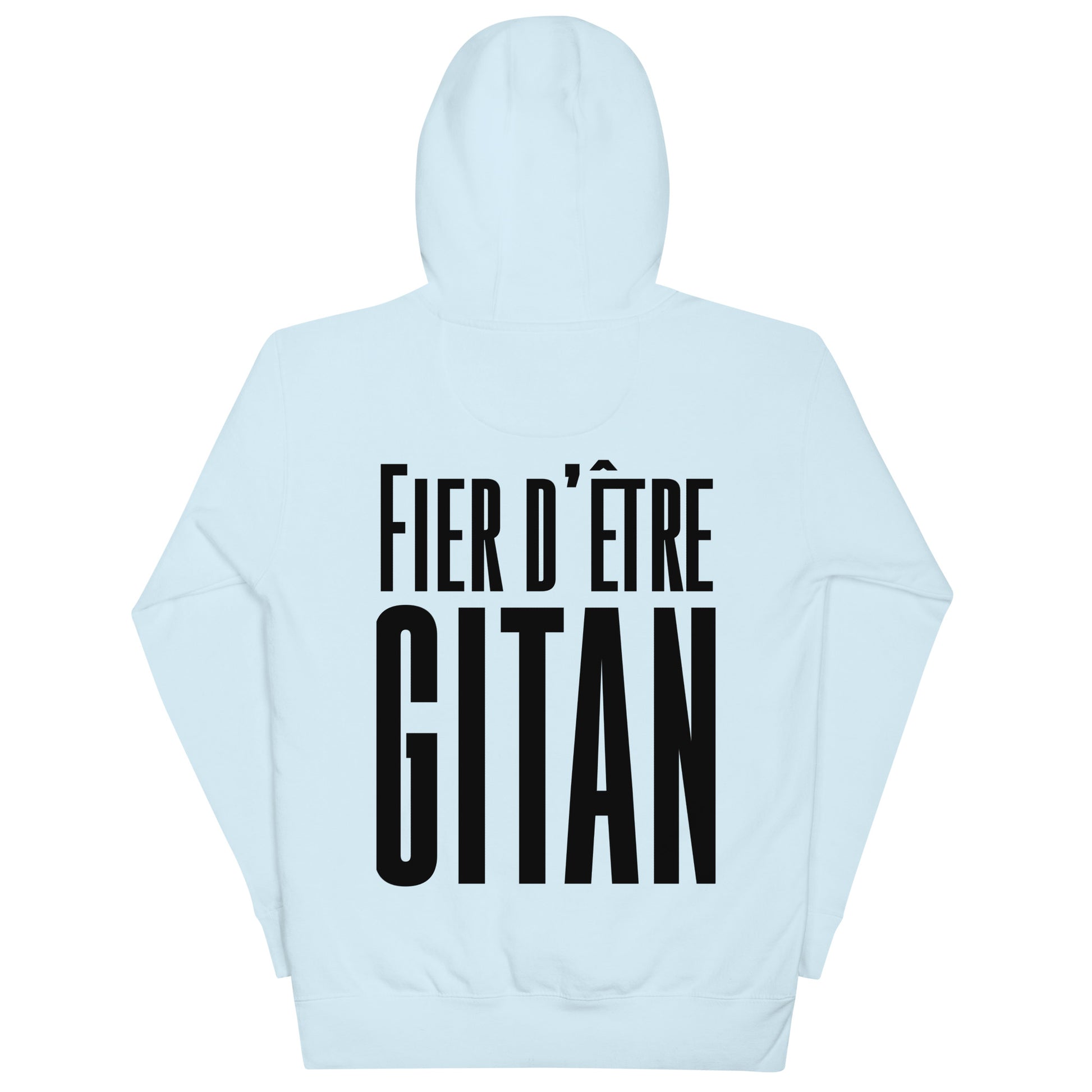 Sweat à Capuche fier d’être gitan beu ciel 2