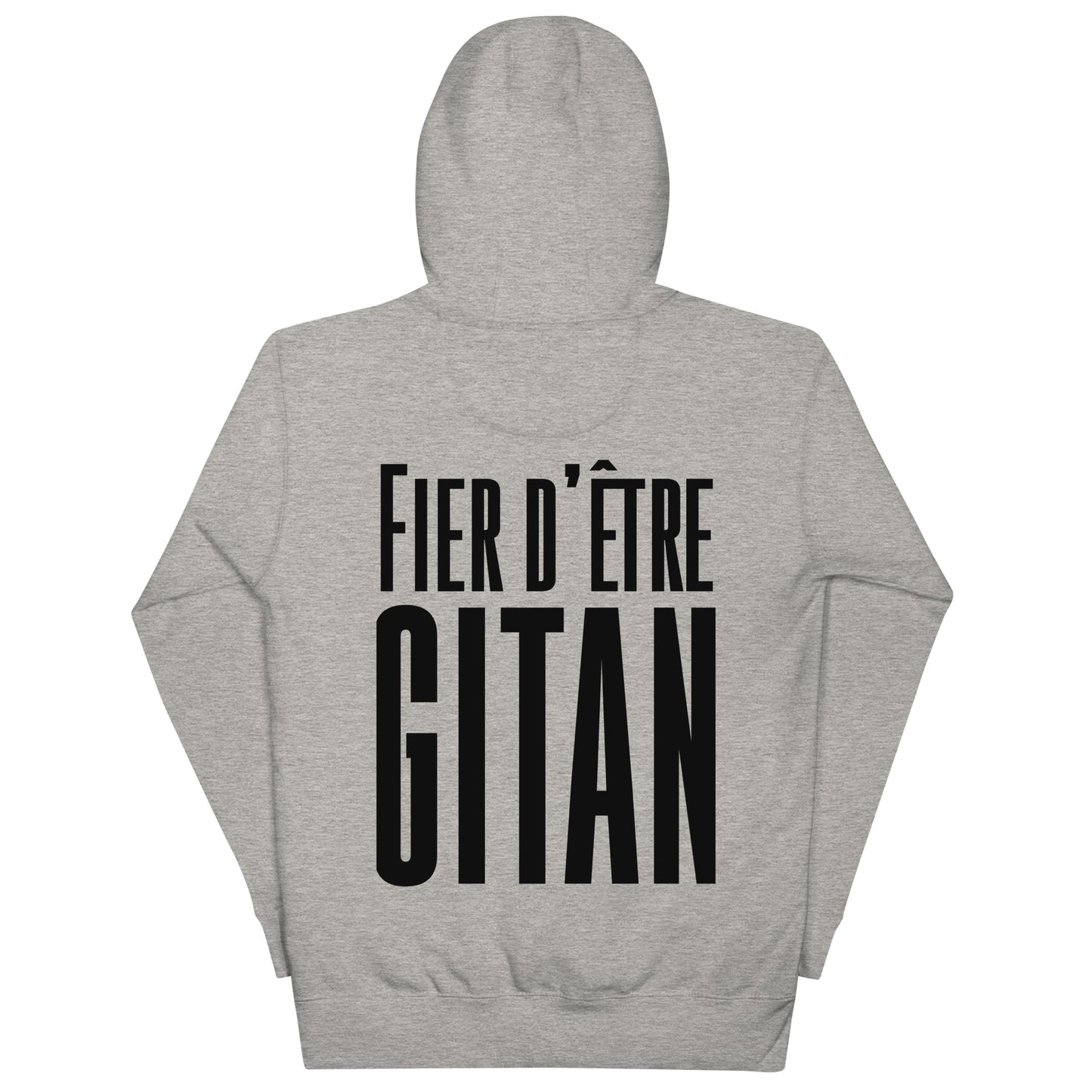 Sweat à Capuche fier d’être gitan gris 2