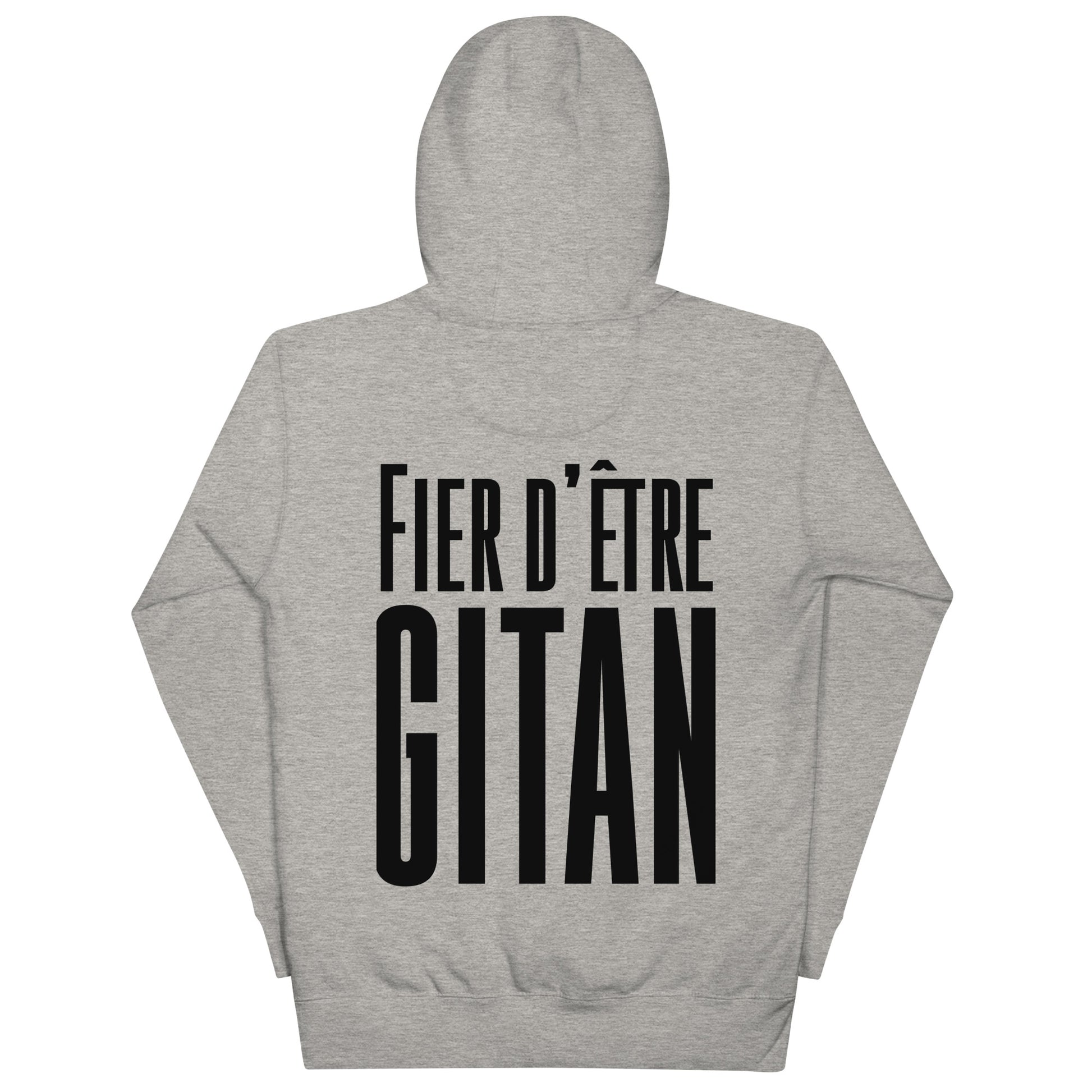 Sweat à Capuche fier d’être gitan gris 2