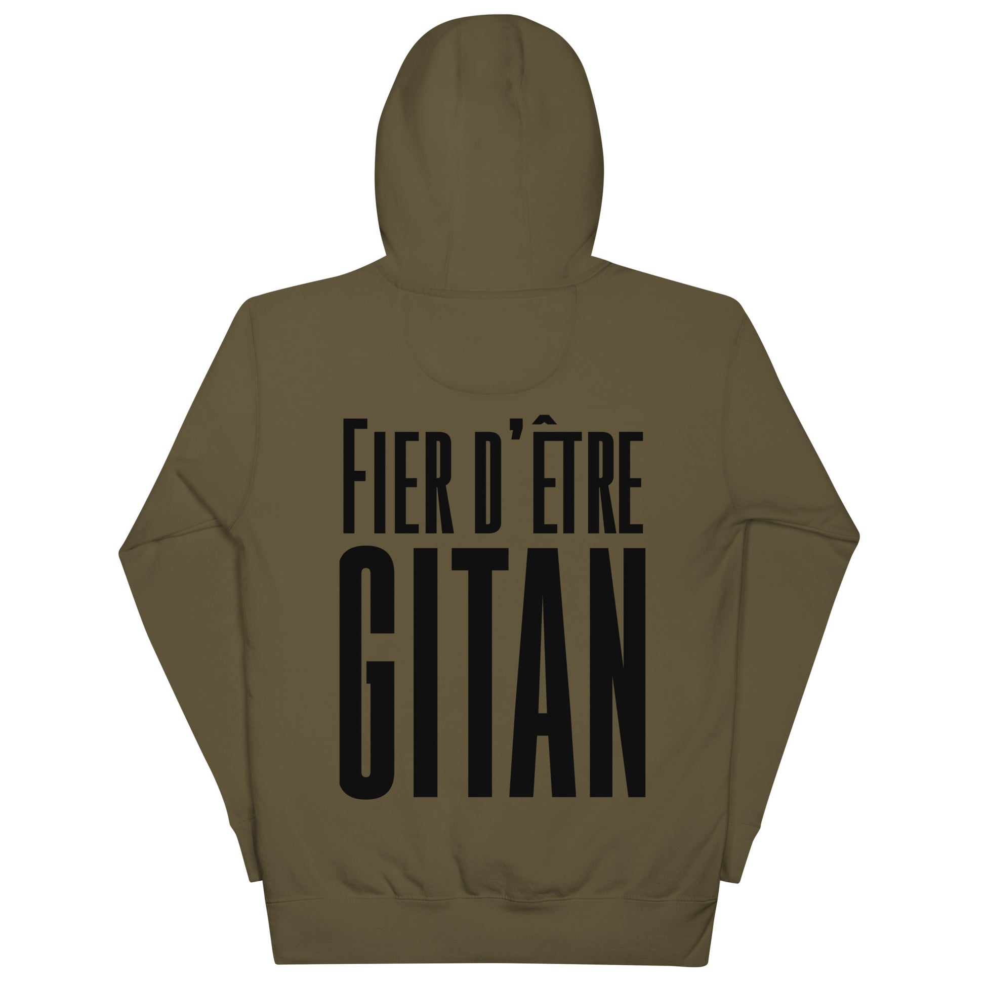Sweat à Capuche fier d’être gitan kaki 2